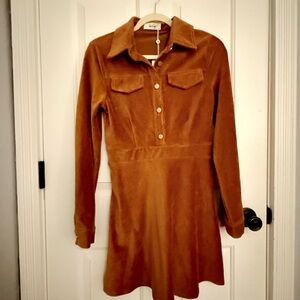 Sadie & Sage Corduroy Camel Dress - NWT